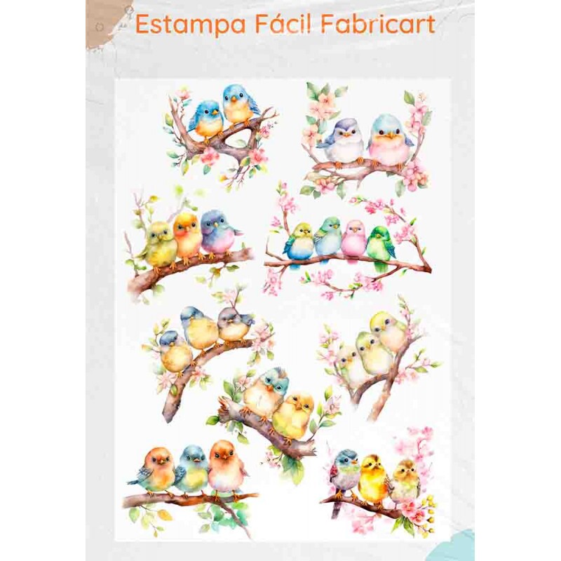 ESTAMPA FÁCIL - PASSARINHOS