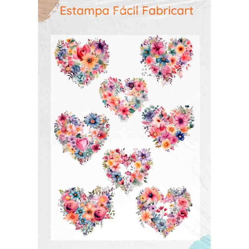 ESTAMPA FÁCIL - BUQUÊ DE CORAÇÕES