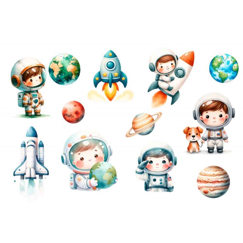 ESTAMPA FÁCIL - ASTRONAUTAS