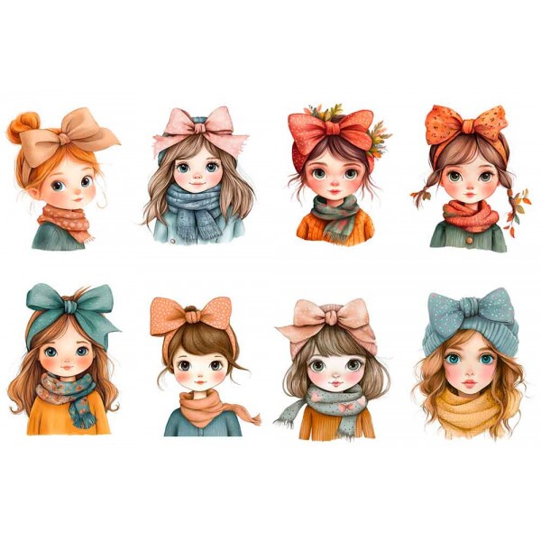 ESTAMPA FÁCIL - MENINAS COM LAÇO