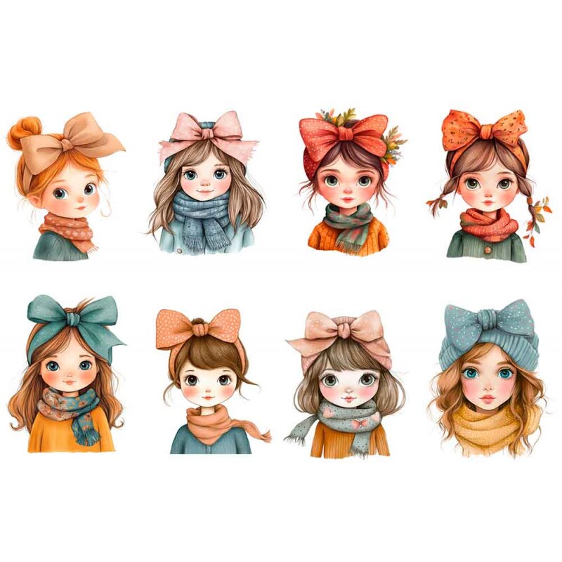 ESTAMPA FÁCIL - MENINAS COM LAÇO
