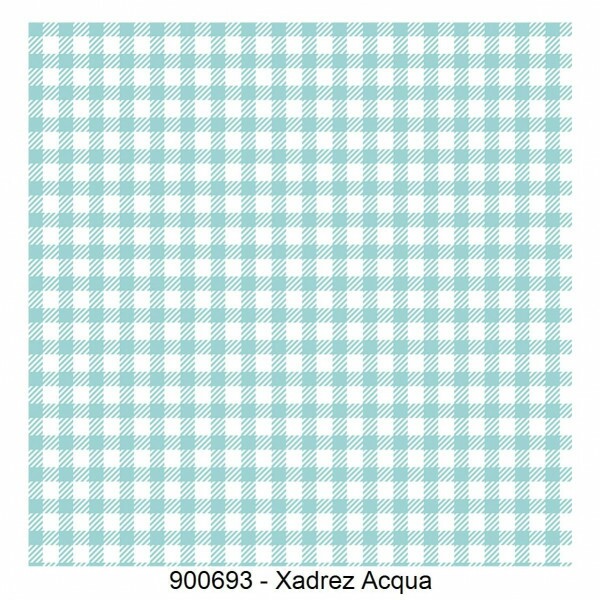 TRICOL. XADREZ ACQUA - 100% ALGODÃO PREMIUM