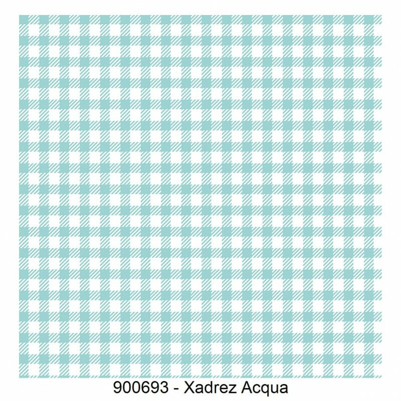 TRICOL. XADREZ ACQUA - 100% ALGODÃO PREMIUM