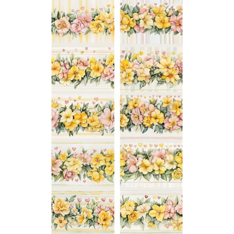 NV25 - TRICOL. BARRADO FLORES AMARELAS - 100%ALGODÃO 00918/001D