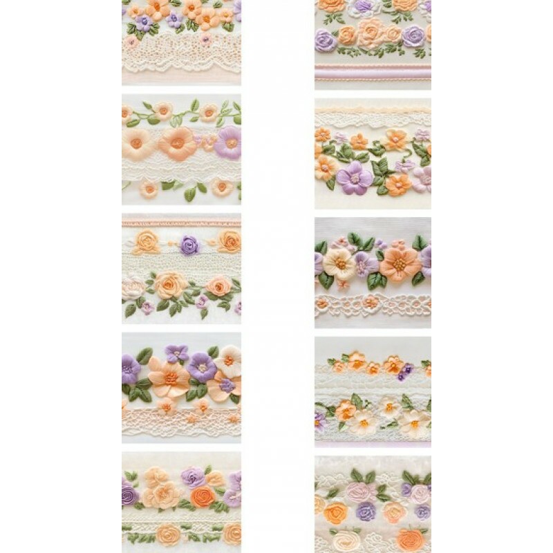 NV25 - TRICOL. BARRADO FLORAL BORDADO - 100%ALGODÃO 01993/001D