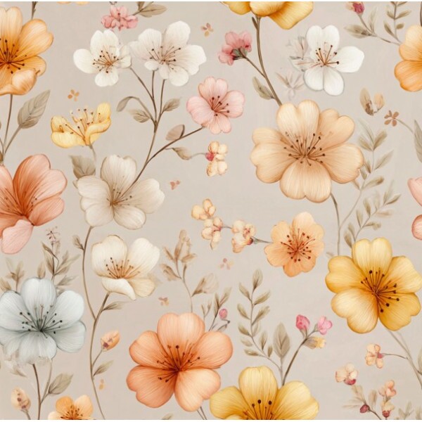 DZ25 - TRICOL. ENCANTOS FLORZINHAS - 100% ALGODÃO DIGITAL - 05067/001D