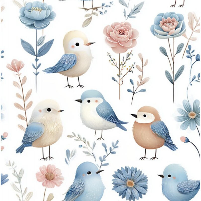 DZ25 - TRICOL. PASSARINHOS E FLORES - 100% ALGODÃO DIGITAL - 05200/001D DZ25 - TRICOL. PASSARINHOS E FLORES - 100% ALGODÃO DIGITAL - 05200/001D