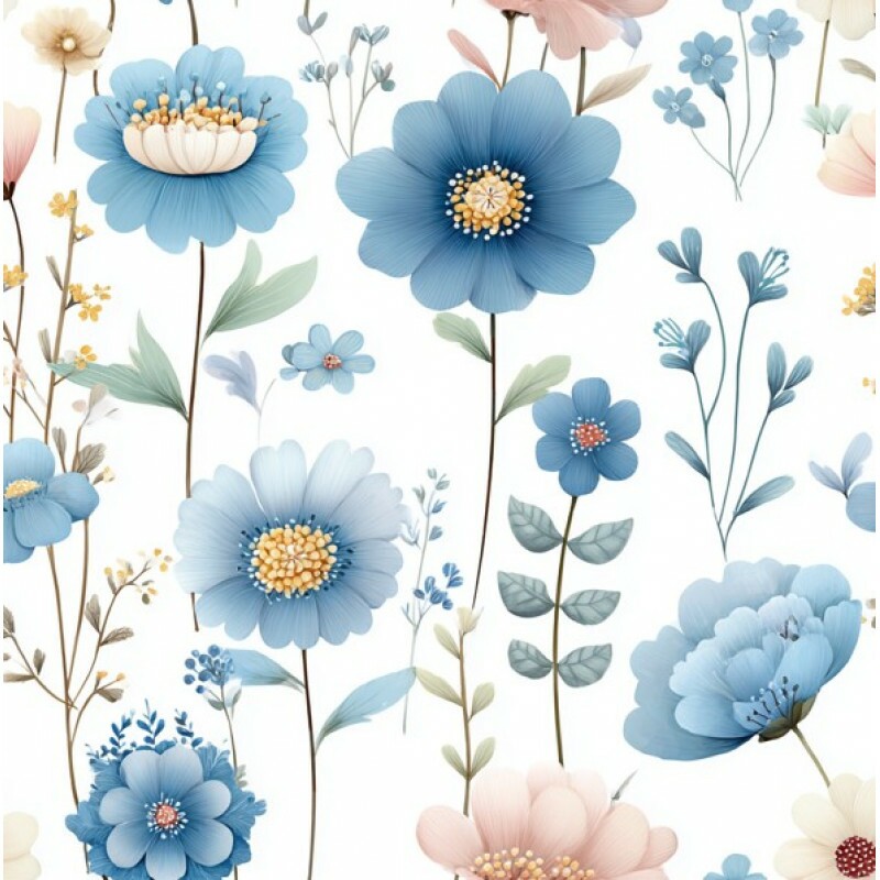 DZ25 - TRICOL. FLORES AZUIS - 100% ALGODÃO DIGITAL - 05206/001D DZ25 - TRICOL. FLORES AZUIS - 100% ALGODÃO DIGITAL - 05206/001D