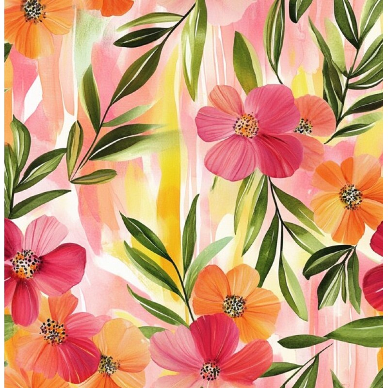 NV25 - TRICOL. EB FLORES - 100%ALGODÃO 01008/001D