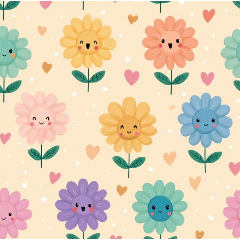 JA26 - TRICOL. HG HAPPY FLOWERS - 100% ALGODÃO - 03510/001D JA26 - TRICOL. HG HAPPY FLOWERS - 100% ALGODÃO - 03510/001D