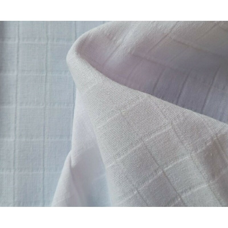 FRALDA CARE LISA BRANCA - QUADRADRINHO - 100% ALGODÃO - 75CM