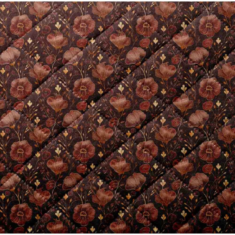 MATELASSÊ ROLINHO 0,50 X 1,40 - FLORES MARRONS - 50% ALG 50% SINT