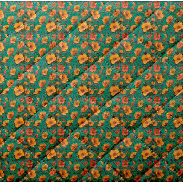 MATELASSÊ ROLINHO 0,50 X 1,40 - FLORES LARANJA - 50% ALG 50% SINT
