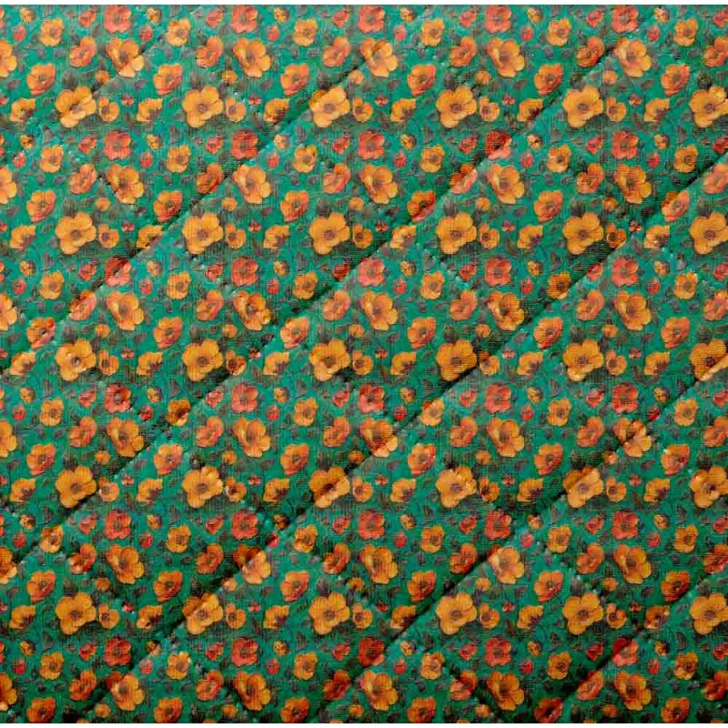 MATELASSÊ ROLINHO 0,50 X 1,40 - FLORES LARANJA - 50% ALG 50% SINT