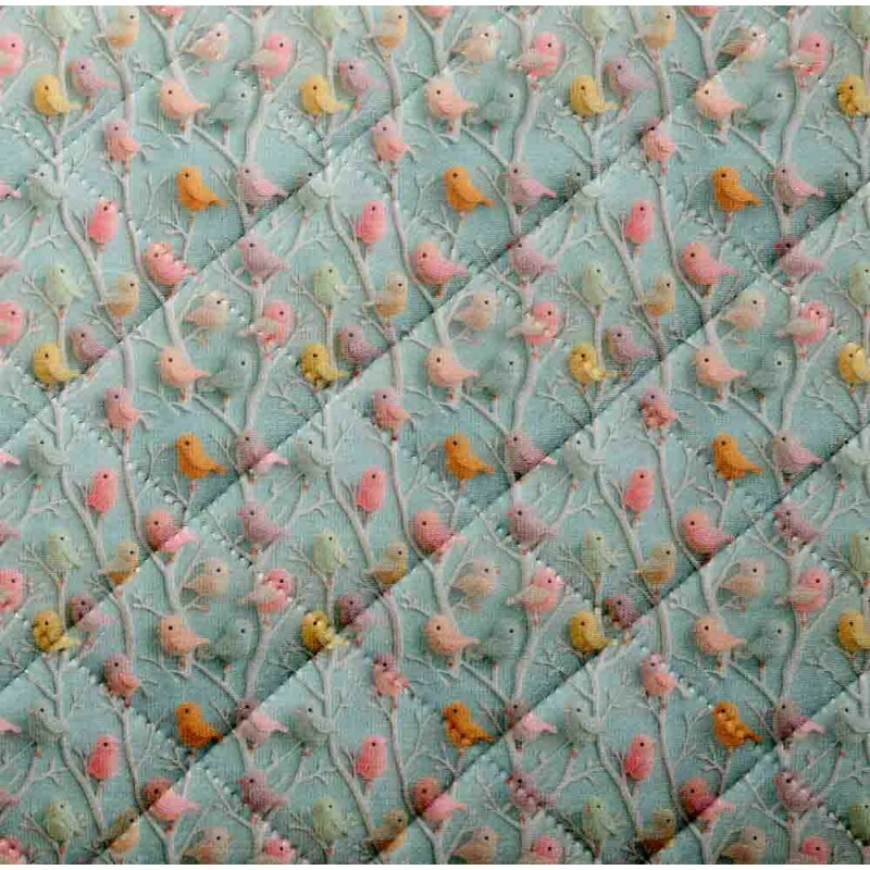 MATELASSÊ ROLINHO 0,50 X 1,40 - PASSARINHOS - 50% ALG 50% SINT