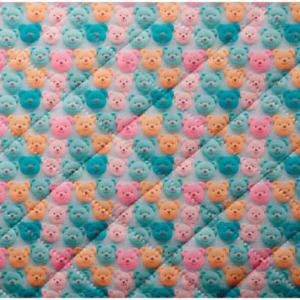 MATELASSÊ ROLINHO 0,50 X 1,40 - ROSTOS URSINHOS - 50% ALG 50% SINT