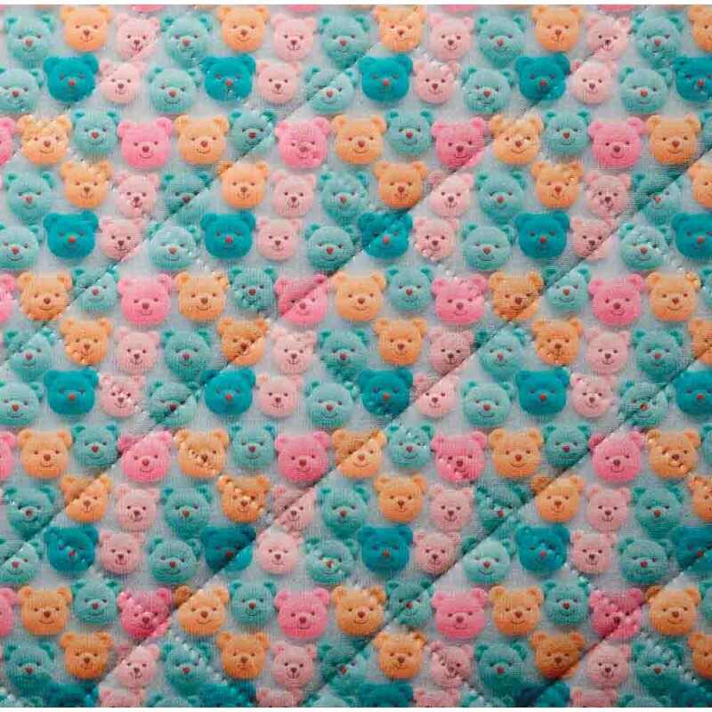 MATELASSÊ ROLINHO 0,50 X 1,40 - ROSTOS URSINHOS - 50% ALG 50% SINT