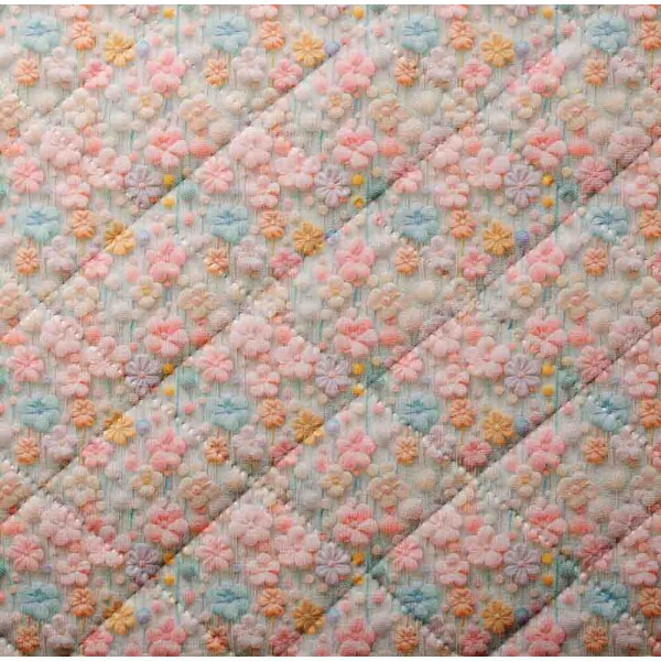 MATELASSÊ ROLINHO 0,50 X 1,40 - FLORES DE FELTRO - 50% ALG 50% SINT