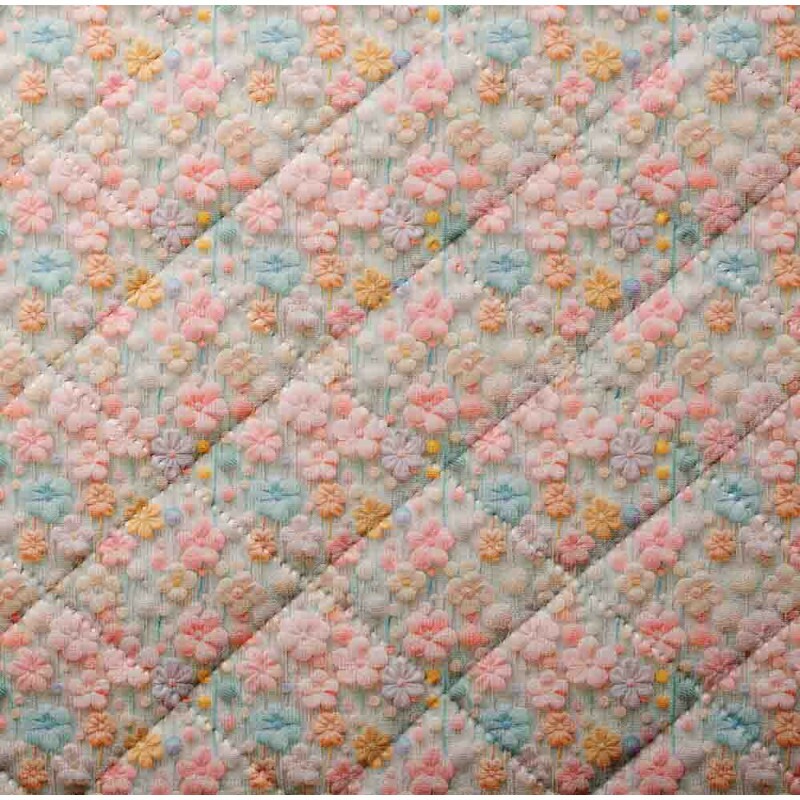 MATELASSÊ ROLINHO 0,50 X 1,40 - FLORES DE FELTRO - 50% ALG 50% SINT