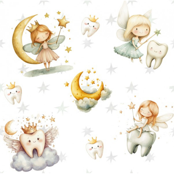 NV25 - TRICOL. FADA DO DENTE CINZA - 100% ALGODÃO - A0018/001D