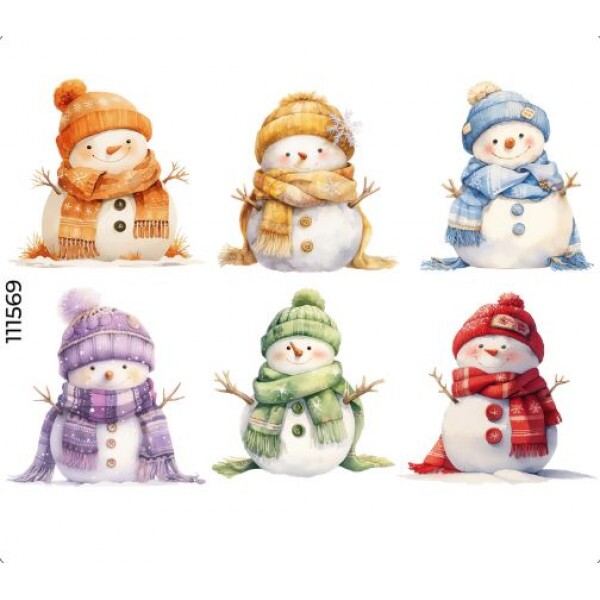 ESTAMPA FÁCIL - BONECO DE NEVE PASTEL
