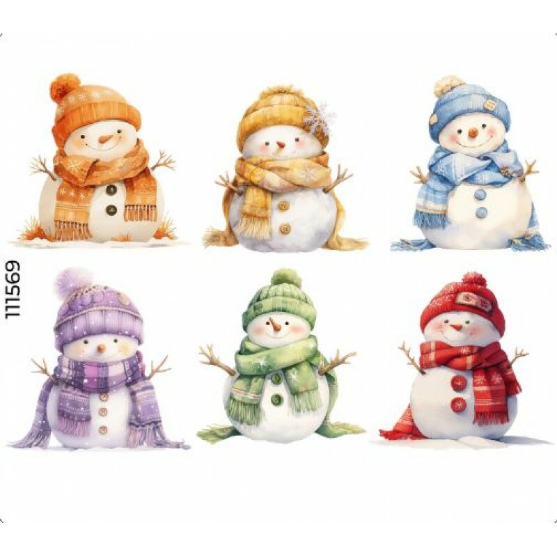 ESTAMPA FÁCIL - BONECO DE NEVE PASTEL