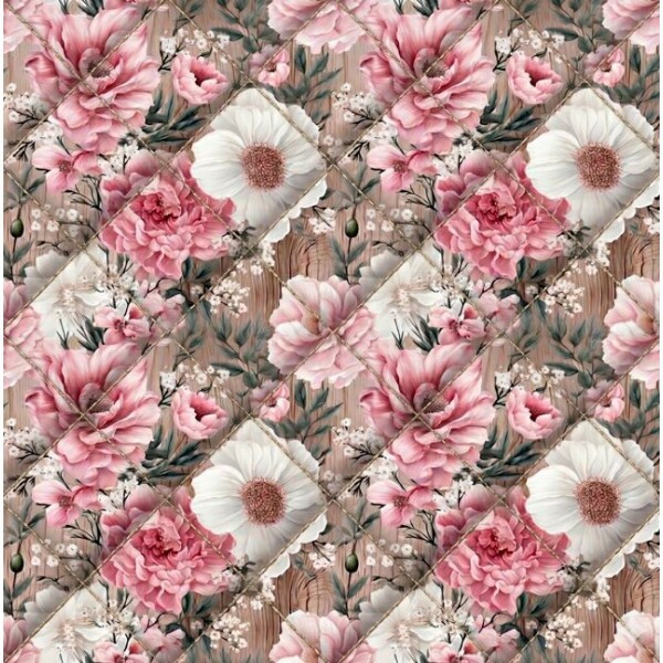 MATELASSÊ FLOR WOODEN PINK - 50% ALG 50% SINT