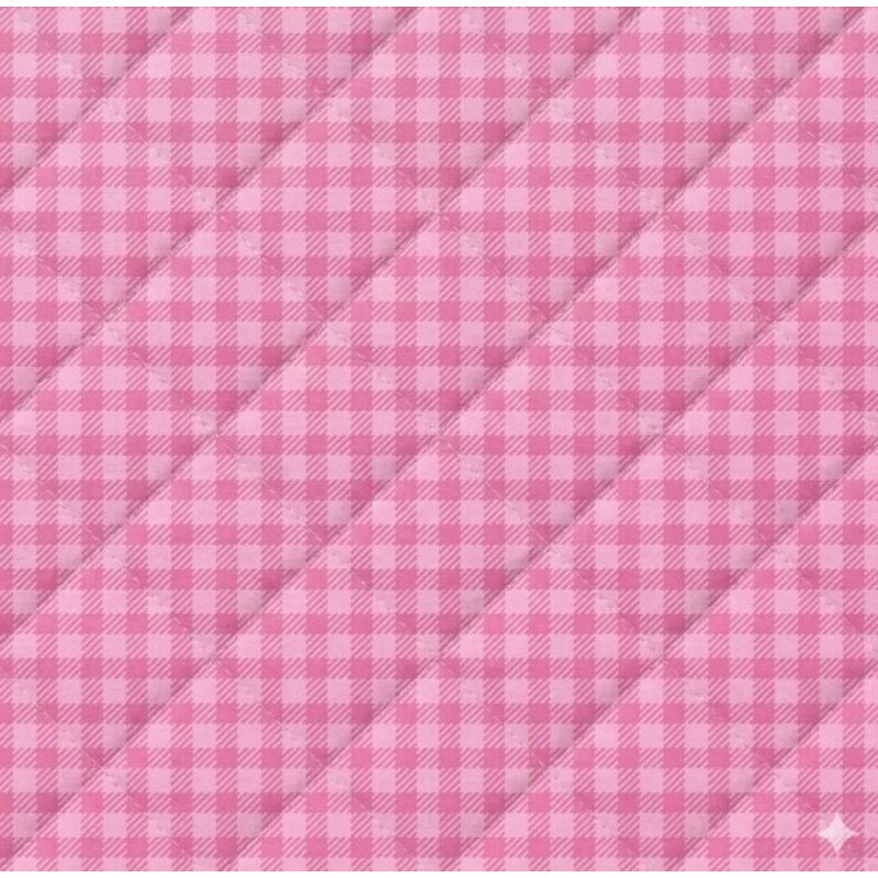 MATELASSÊ ROLINHO 0,50 X 1,40 - XADREZ ROSA - 50% ALG 50% SINT
