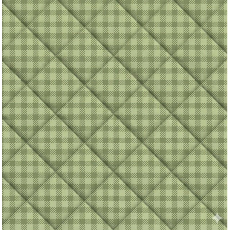 MATELASSÊ XADREZ VERDE CANA - 50%ALG 50% SINT