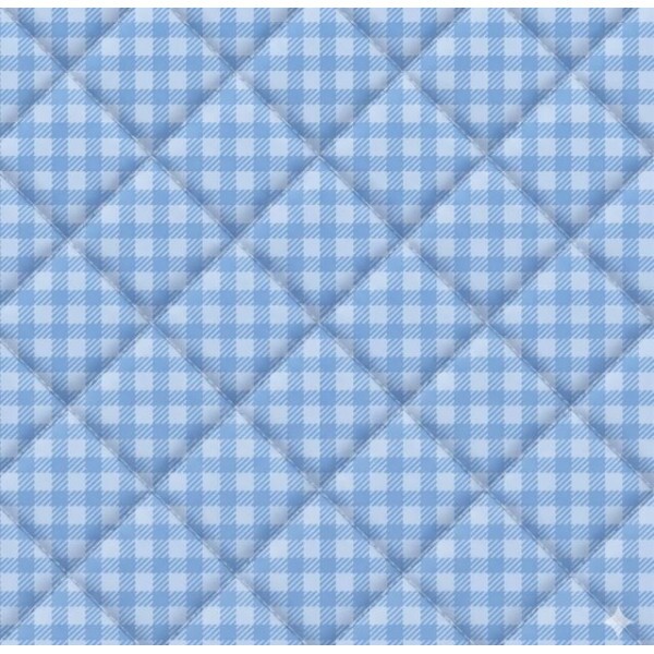 MATELASSÊ ROLINHO 0,50 X 1,40 - XADREZ AZUL CLARO - 50% ALG 50% SINT