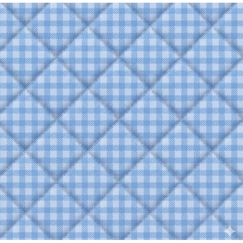 MATELASSÊ ROLINHO 0,50 X 1,40 - XADREZ AZUL CLARO - 50% ALG 50% SINT