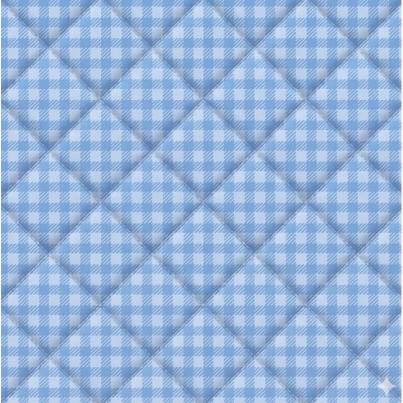 MATELASSÊ XADREZ AZUL CLARO - 50% ALG 50% SINT