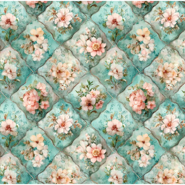 AB26 - TRICOL. AR FLOR NO VITRAL - 100% ALGODÃO - 05693/001D