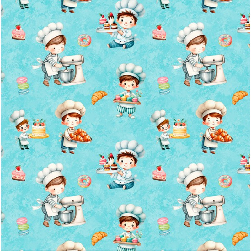 AB26 - TRICOL. CHEF TURQUESA - 100% ALGODÃO - A0457/001D