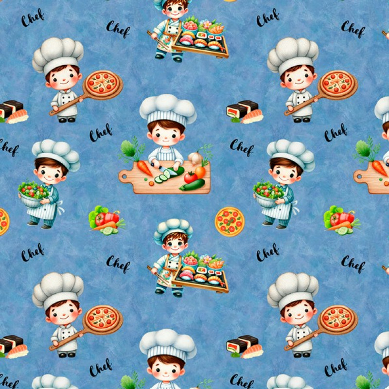 AB26 - TRICOL. CHEF AZUL - 100% ALGODÃO - A0459/001D