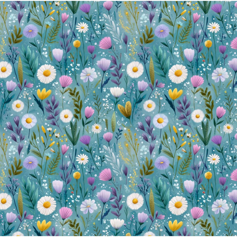 AB26 - TRICOL. FF MARGARIDAS - 100% ALGODÃO - 06260/001D