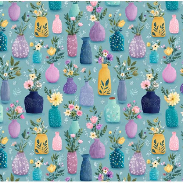 AB26 - TRICOL. FF VASOS - 100% ALGODÃO - 06367/001D