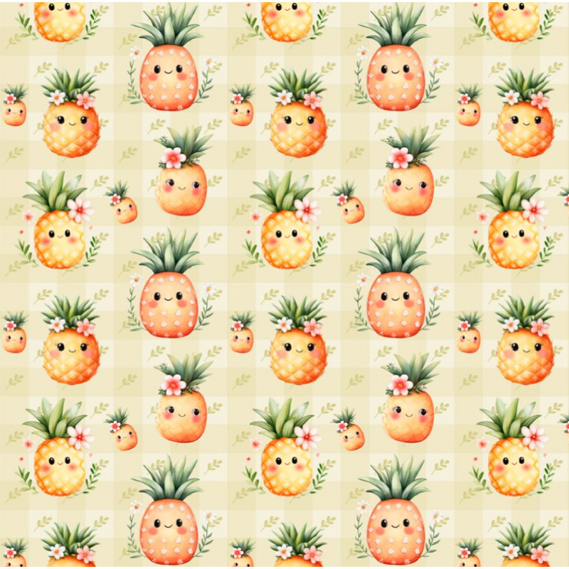 AB26 - TRICOL. FK ABACAXIS - 100% ALGODÃO - A1561/001D