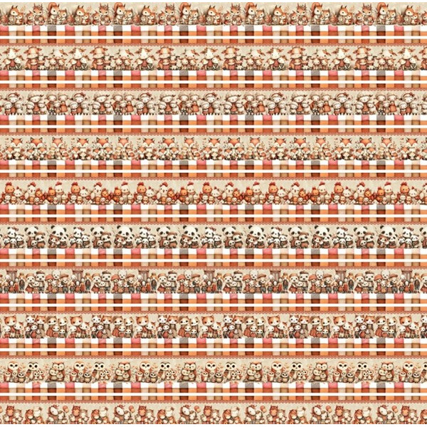 AB26 - TRICOL. BARRADO BICHINHOS NO OUTONO - 100% ALGODÃO - A2233/001D