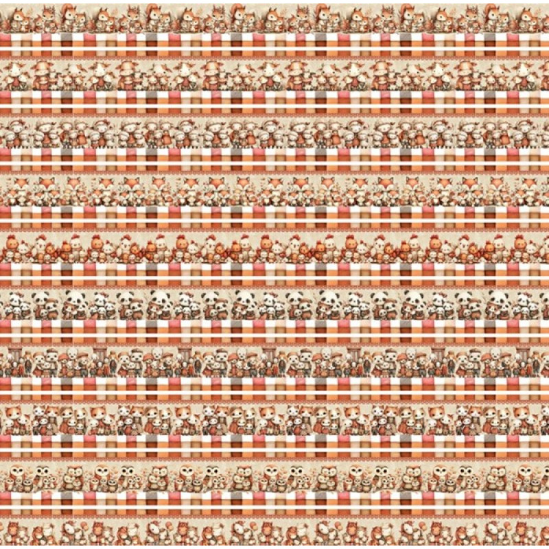 AB26 - TRICOL. BARRADO BICHINHOS NO OUTONO - 100% ALGODÃO - A2233/001D