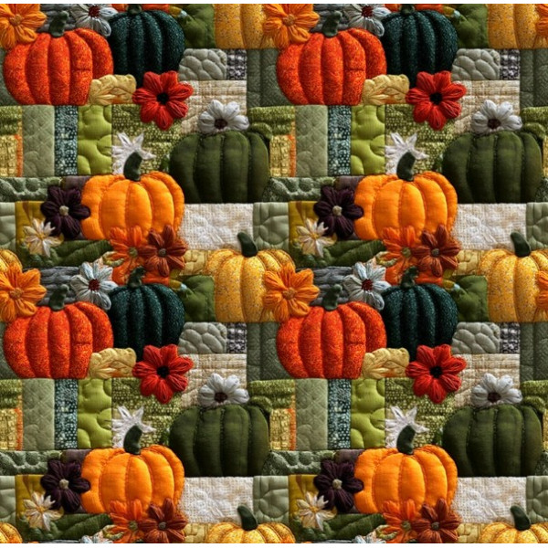 AB26 - TRICOL. HA ABÓBORAS E FLORES - 100% ALGODÃO - 07194/001D