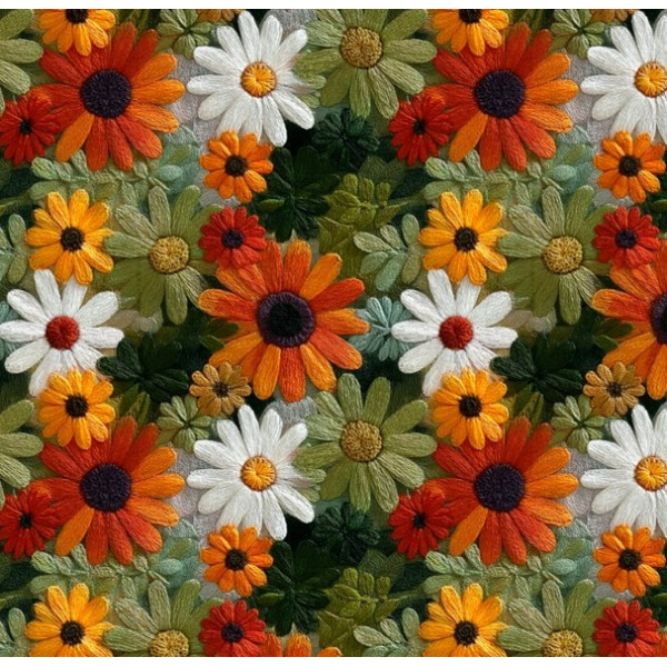 AB26 - TRICOL. HA MARGARIDAS - 100% ALGODÃO - 07214/001D