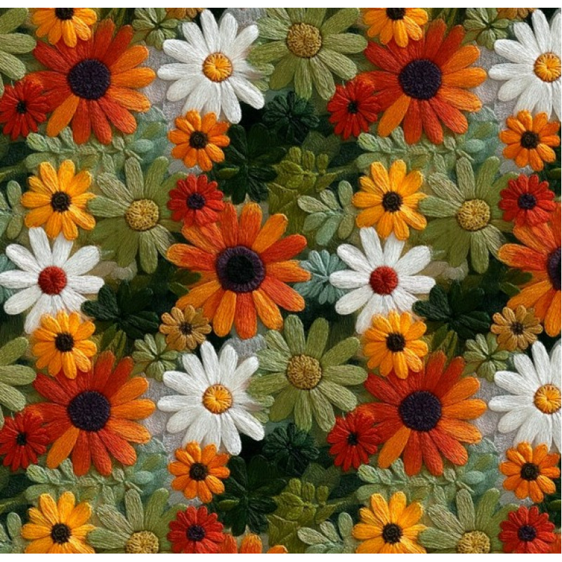 AB26 - TRICOL. HA MARGARIDAS - 100% ALGODÃO - 07214/001D AB26 - TRICOL. HA MARGARIDAS - 100% ALGODÃO - 07214/001D