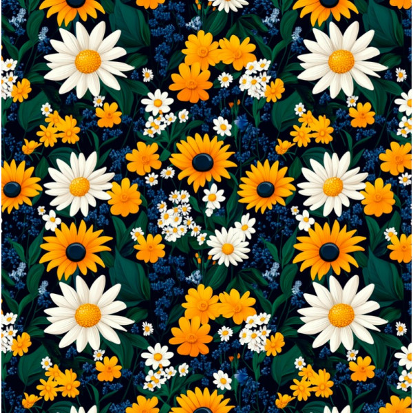 AB26 - TRICOL. SUNFLOWER MARGARIDAS - 100% ALGODÃO - 05381/001D