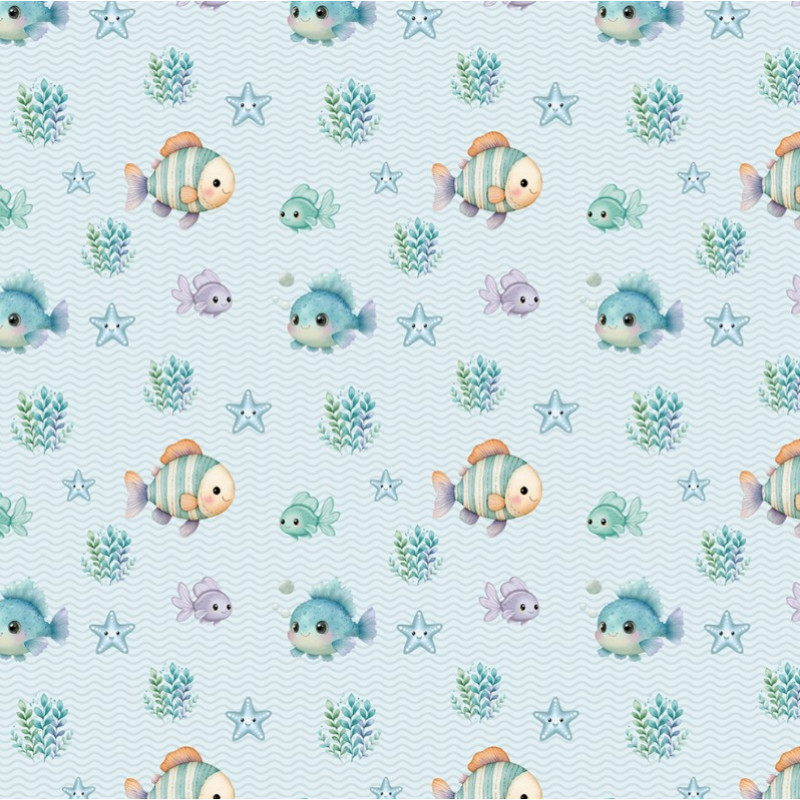 AB26 - TRICOL. US PEIXES - 100% ALGODÃO - A0566/001D AB26 - TRICOL. US PEIXES - 100% ALGODÃO - A0566/001D