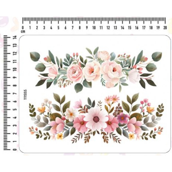 ESTAMPA FÁCIL - 20CM  X  14CM - FLOWER 3