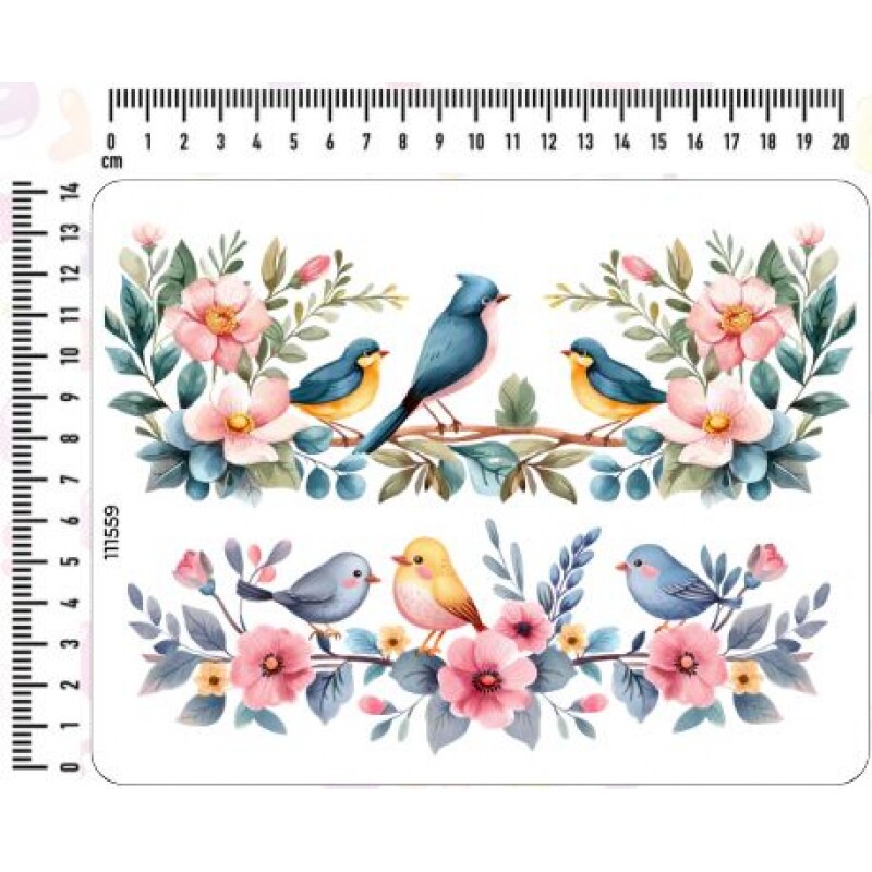 ESTAMPA FÁCIL - 20CM  X  14CM - BIRD 1