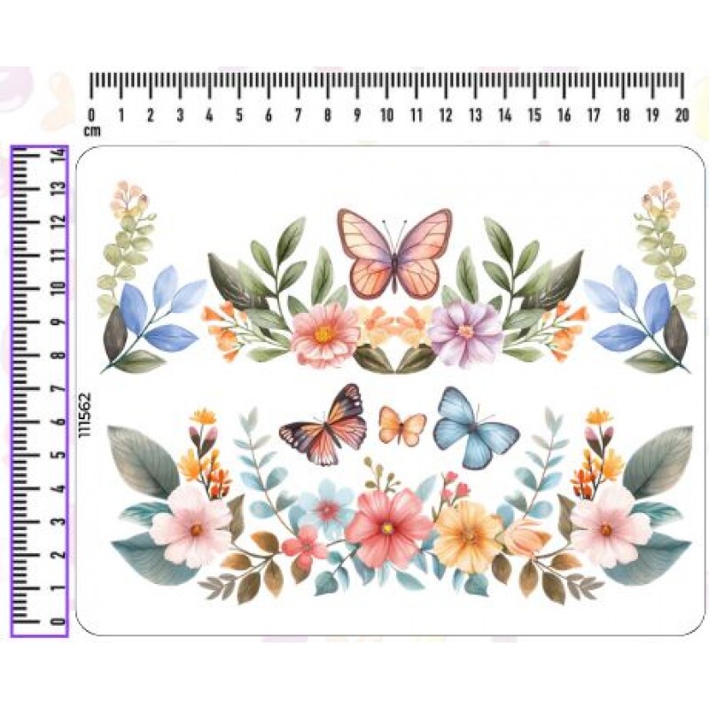 ESTAMPA FÁCIL - 20CM  X  14CM - BUTTERFLY 2