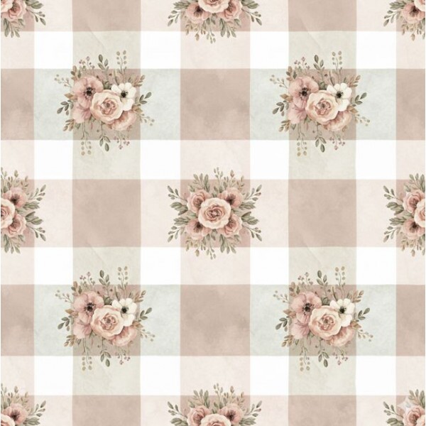 AG26 - TRICOL. CG BOUQUET XADREZ - 100%ALGODÃO - A4070/001D