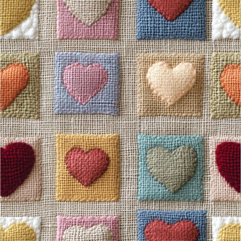AG26 - TRICOL. SQUARE HEART - 100%ALGODÃO - A5930/001D